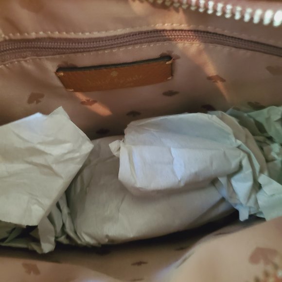 Kate Spade Leila North South Top Zip Crossbody Warm Ginger Bread Pebbled Leather - Picture 7 of 8